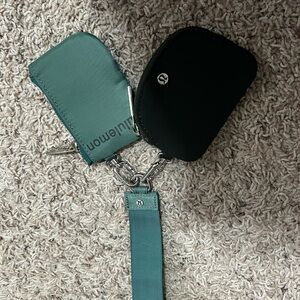 lululemon Green and Teal Duel Pouch Wristlet